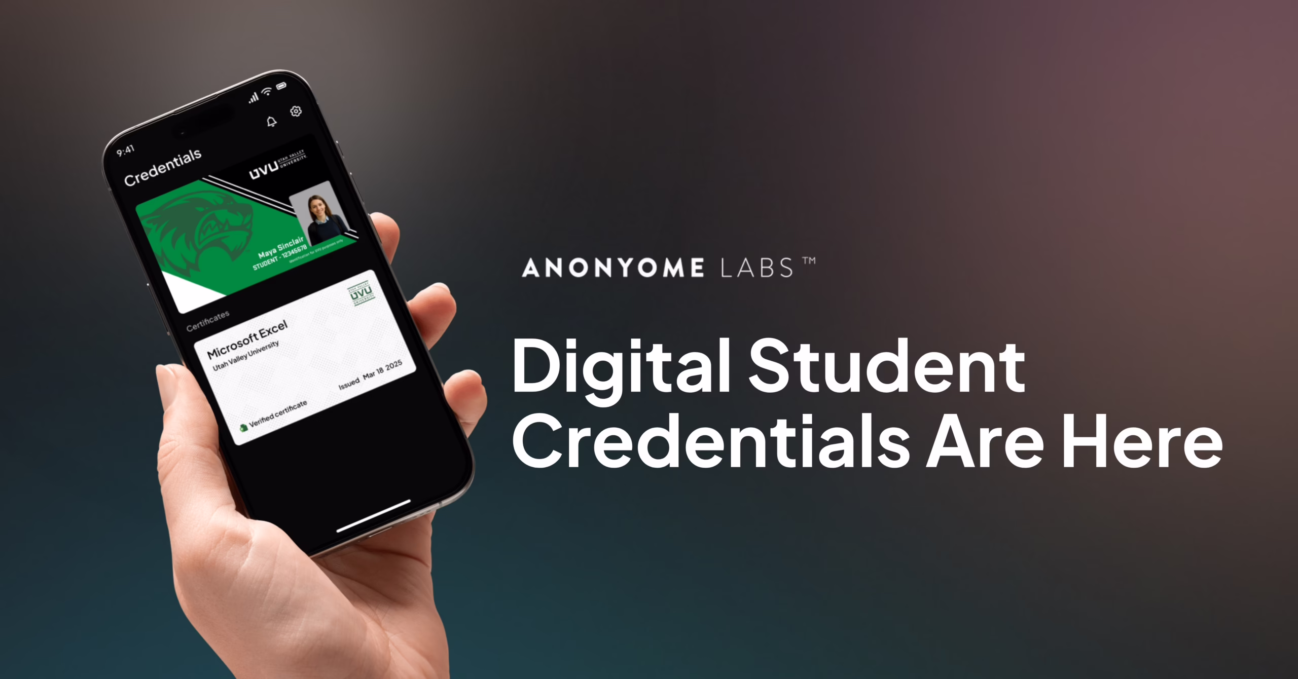 UVU digital student credentials